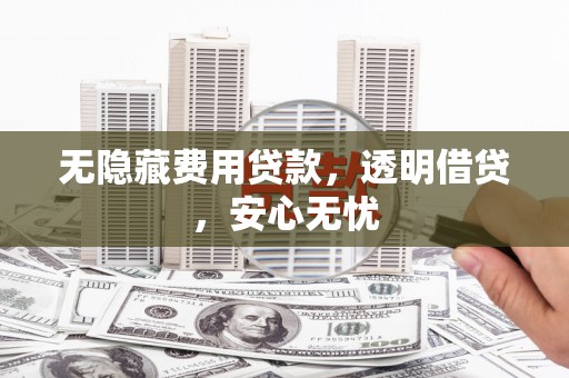 南沙无隐藏费用贷款，透明借贷，安心无忧