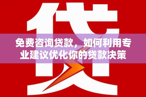南沙免费咨询贷款，如何利用专业建议优化你的贷款决策